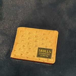SKULLS Ostrich leather Wallet.